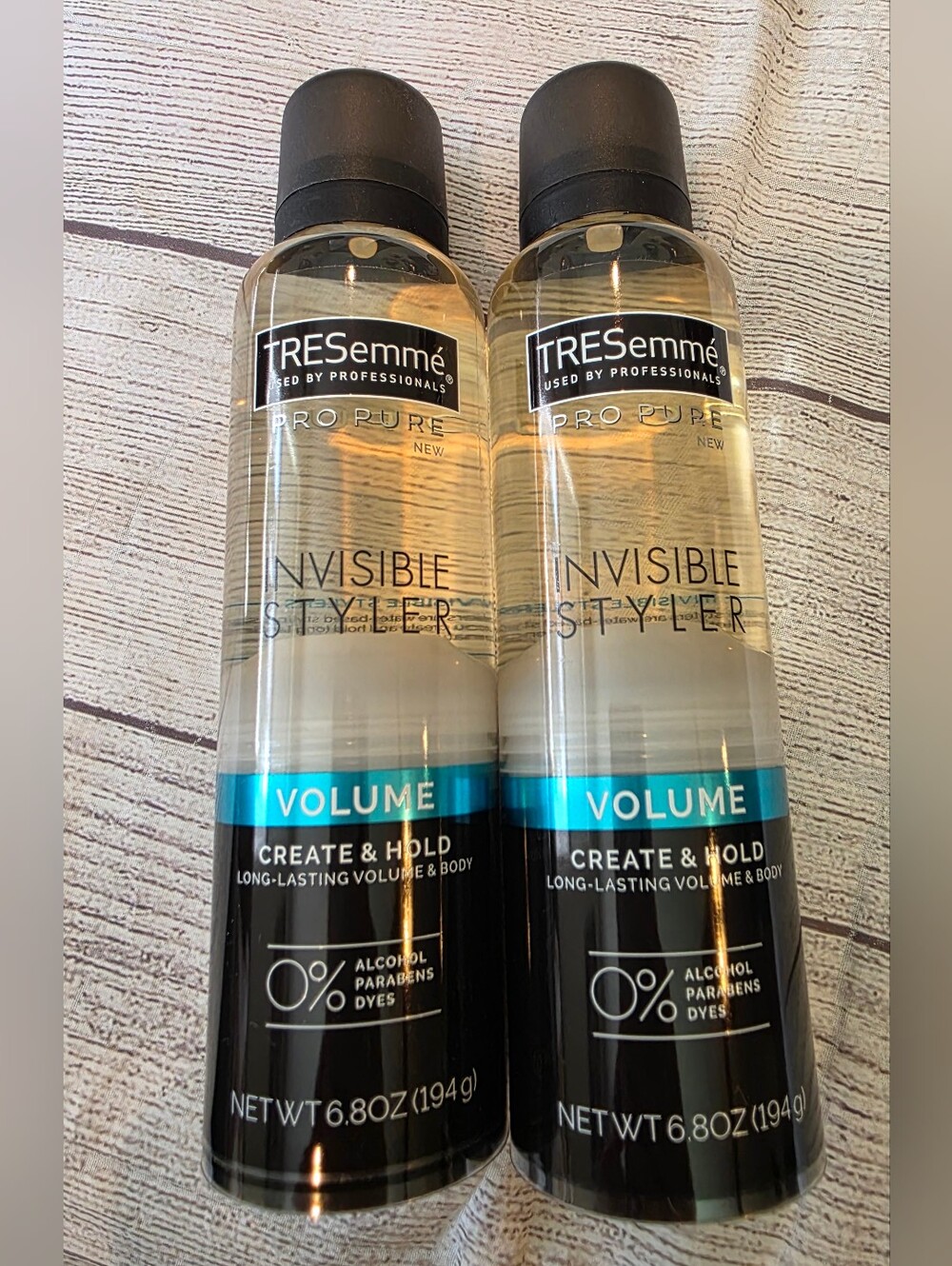 New Tresemme Pro Pure Invisible Styler Create & Hold 6.8 oz Spray- Pack of 2